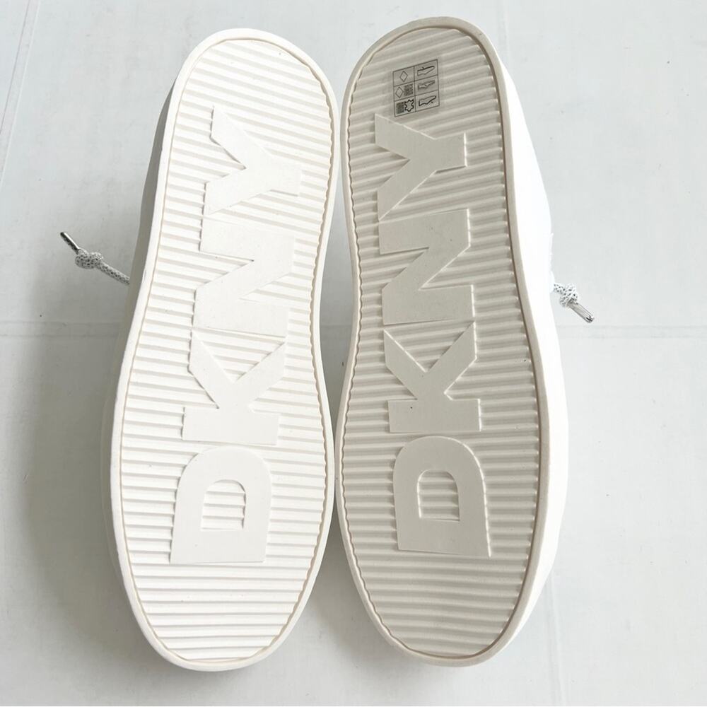 New DKNY Garren Sneaker Slip-On Mule Shoes Women’s SIZE 8.5 White Silver Glitter - Picture 8 of 11